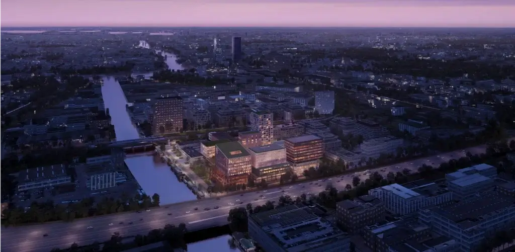 Amstel Discovery District Aerial view from highway 2026