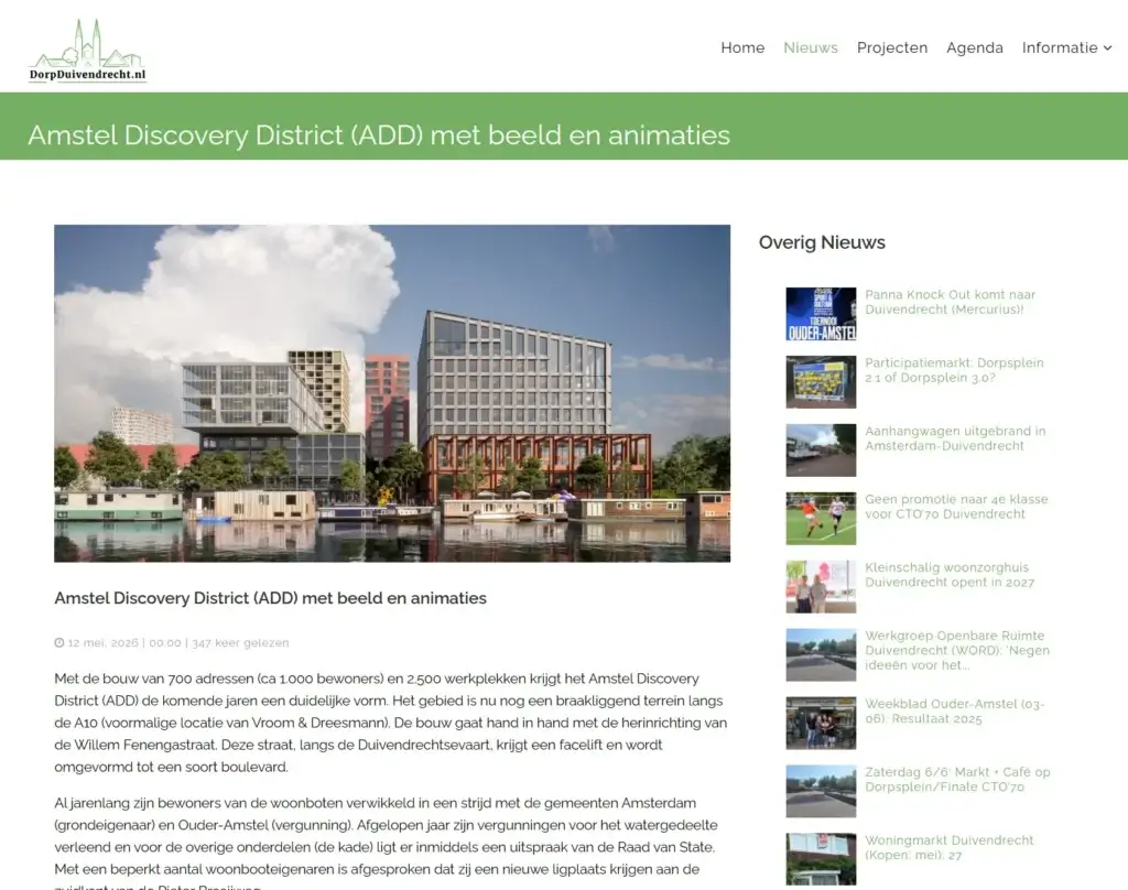 Amstel Discovery District (ADD) met beeld en animaties